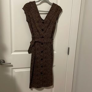 Express business professional patterned mid length dress